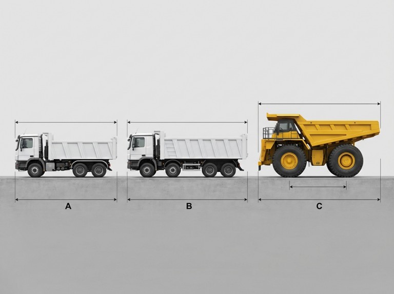 Comparação de Configuração do Tamanho do Caminhão Basculante Shacman